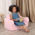 2-in-1 Comfy Toddler Chair, Toddler Couch Fold Out, Convertible Sherpa Sofa to Lounger for Boys & Girls, Pink