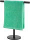 Hand Towel Holder for Bathroom - T-Shape Free Standing Matte Black Waterproof Rack for Kitchen Countertop