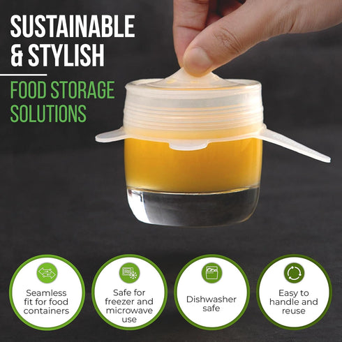 Reusable Silicone Stretch Lids, Stretchy Silicone Bowl Covers, Reusable for Bowls, Silicone Microwave Cover