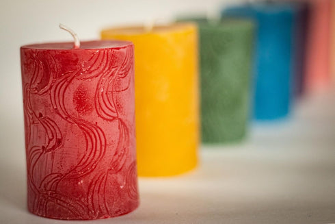 BeeTheLight Beeswax Pillar Candle - 100% Pure Bees Wax, Choose Size and Color, 24 Hour Burn Time, Unscented