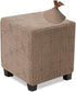 NeColorLife Ottoman Cover - Stretch Slipcover, Knitted Jacquard Fabric for Square Ottoman,
