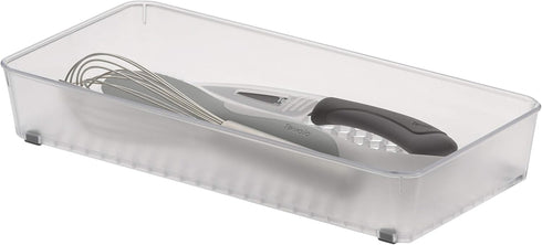 Spectrum Diversified Modern Kitchen Cutlery Organizer Tray, Hexa Drawer, 6 x 12, Clear Frost