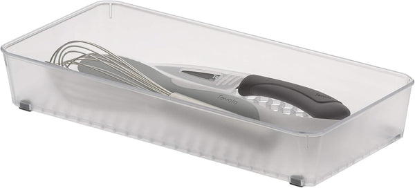 Spectrum Diversified Modern Kitchen Cutlery Organizer Tray, Hexa Drawer, 6 x 12, Clear Frost