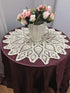 20 Inches. Beige Handmade Crochet Cotton Table Cloth Lace Doilies Round Lace Tablecloths