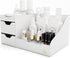 Uncluttered Designs Large Makeup Organizer for Vanity - Countertop Desk with Drawers for Cosmetic, White