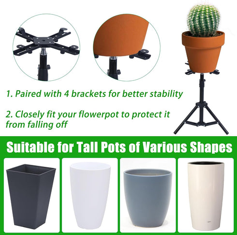 UYEDUJZ 12-22" (4.3-8.6" Adjustable Plant Risers for Inside Pots, Rise Planter Inserts for Large Pots, Planter Lift