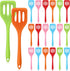 Rtteri 20 Pcs Small Serving Spatula, High Heat Resistant Silicone Turner, Nonstick Egg Spatula Flipper, Mini Slotted