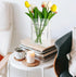 Acrylic Book Vase for Flowers, Modern Aesthetic Flowers Vase for Bookshelf, Desk, Room, Office, Home Decor (Clear)