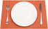 SHACOS Placemats Set of 6, Woven Vinyl Place Mats for Dining Table, Indoor Outdoor Wipe Clean (6, Orange)
