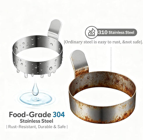 NOVAFUSE Set 4 of Fried Egg Moulds, Stainless Steel Egg Rings, Omelette Mould, Pancake Mould