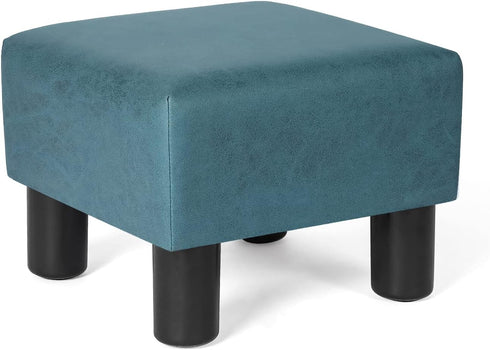 Homebeez 13" Small Footstool Leathaire Fabric Ottoman Footrest Modern Home Living Room