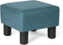Homebeez 13" Small Footstool Leathaire Fabric Ottoman Footrest Modern Home Living Room