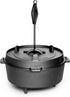 Pre-Seasoned Cast Iron Dutch Oven: 4.5 Quart Deep Pot with Skillet Lid for Camping, BBQ, and Campfire Cooking
