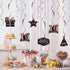 LINGTEER Happy 16th Birthday Decorations - 12 Pcs Black & Rose Gold Foil Swirls Streamer Set for Bday Party