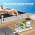 Cisily Sponge Holder for Kitchen Sink | Stainless Steel Silver Sink Caddy with High Brush Holder | Kitchen Accessories