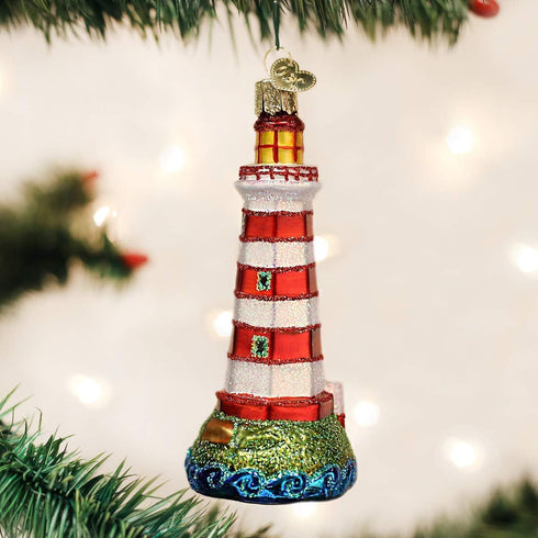 Old World Christmas Glass Blown Ornaments for Christmas Tree, Sambro Lighthouse Collection