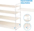4 Simple Trending Tier Stackable Shoe Rack, Expandable & Adjustable Fabric Shoe Shelf Storage Organizer, White