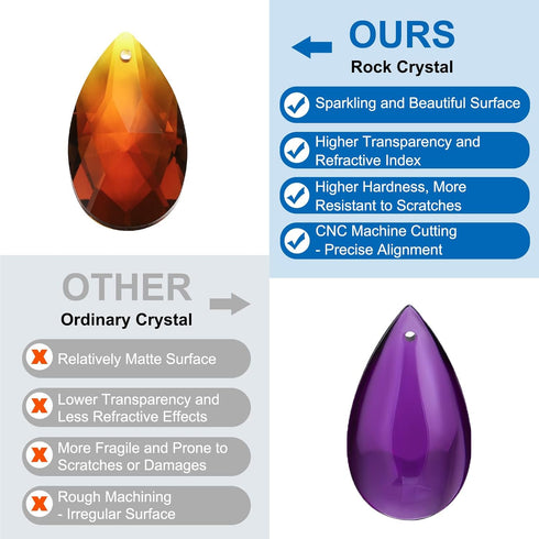 5 Pack 135mm PATIKIL Teardrop Crystal Chandelier, Length Prisms Part Dark Amber