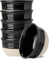 Hasense Ceramic Soup and Cereal Bowls, 20 OZ Set of 6, Stackable Bowls for Ramen, Salad, Microwave Safe, Black