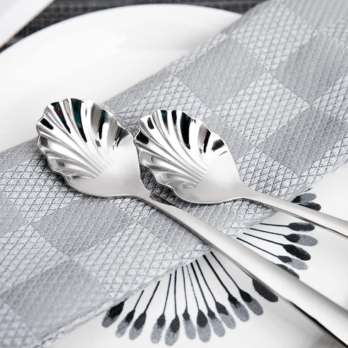 Csinos 304 Stainless Steel Spoon Shell Shape Flatware Spoon Set