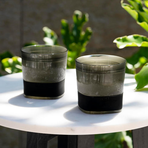 Host Freeze Cooling Cups Set of 2, Old Fashioned Glass with Silicone Band for Whiskey and Bourbon Gifts