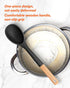 Large Silicone Cooking Spoons, Nonstick Solid Wooden Handle, Heat Resistant Kitchen Spoons for Cooking & Serving