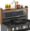 MyGift 33 Inch Stove Top Spice Rack - Deluxe Rustic Burnt Solid