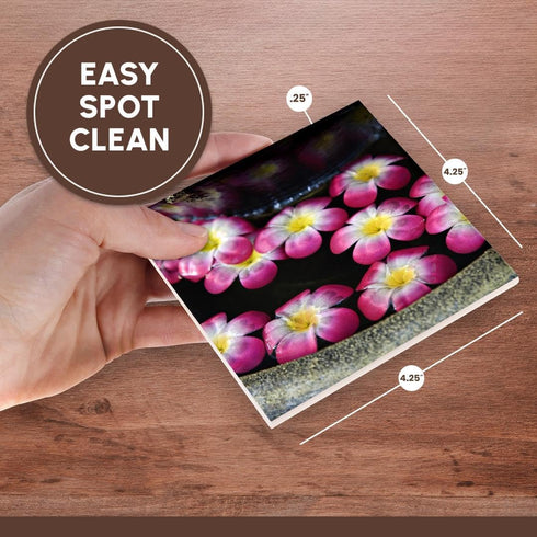 3dRose CST_76058_3 Flowers Floating in Water Fountain, Bangkok, Set of 4 Coasters
