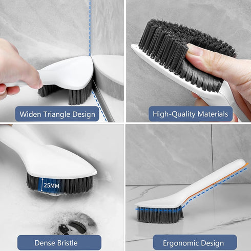 Crevice Cleaning Brush, Hard Bristle Crevice Cleaning Brush, 3 in 1 Cleaning Brushes for Household Use Multifunctional Gap Cleaning Brush for Bathroom Kitchen Window Groove Corner Small Spaces by SKIKUO