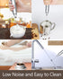 Electric Egg Blender, USB Rechargeable Handheld Egg Beater, Milk Frother for Coffee, Latte, Hot Chocolate (Silver)