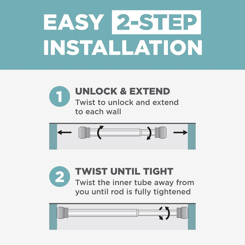 Zenna Home Adjustable Tension Shower Rod, 44" to 72", Bronze