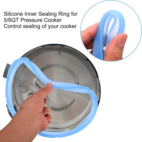 uxcell Pressure Cooker Float Valve Kit, 1 Set Black Steam Sealing Rings Silicone Gasket for 5/6QT Pressure Cooker