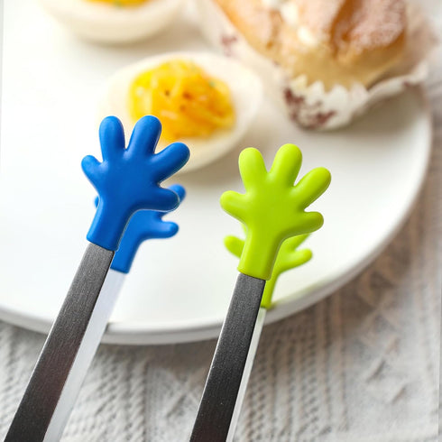 Shindel 8PCS Mini Stainless Steel Food Tongs with Silicone Tips for Cooking, Grilling, BBQ Buffet, 5 inch