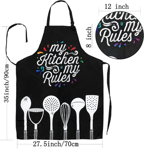 Sosolong Adjustable Waterproof Bib Apron with 2 Pockets for Cooking, Kitchen Aprons for Men and Women, Adult Gifts