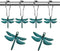 Decorative Antique Green Dragonfly Shower Curtain Hooks - Rust Proof Rings for Natural Forest Garden Bathroom Decor