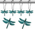 Decorative Antique Green Dragonfly Shower Curtain Hooks - Rust Proof Rings for Natural Forest Garden Bathroom Decor