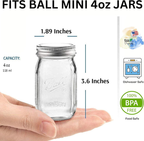 JARMING COLLECTIONS Mini Spice Jar Lids, Plastic Pour & Shaker Lids for Miniature Storage Jars, Made in the USA
