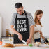 BBQ Funny Apron for Men - Best Dad Ever Chef Bib with 2 Pockets, Adjustable Neck Strap, Black