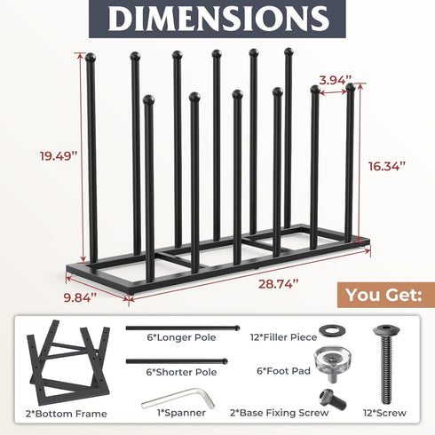 19.5 Inches 6 Closet, HzTinT Boot Rack, Boot Rack Organizer Tall Boots, Stainless Steel Boot Storage Holder, Free