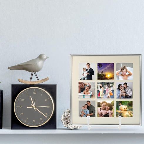 PRETYZOOM Photo Frame Stand, Metal Plate Holder for Display, White Picture Frame, Ceramic Plate, Iron