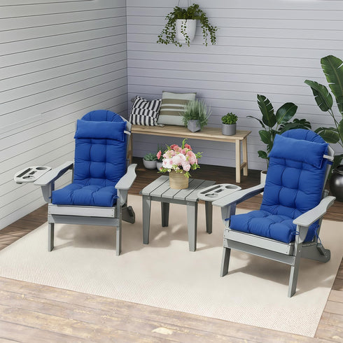 NAVINE Adirondack Chair Cushion& Head Resting Pillow, High Back Patio Cushions with Ties and Non-Slip Bottom