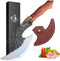 ROCOCO Hand Forged Viking Cleaver Knife, Butcher Meat Cutting Boning Axe with Sheath for Home Outdoor BBQ Camping Gift