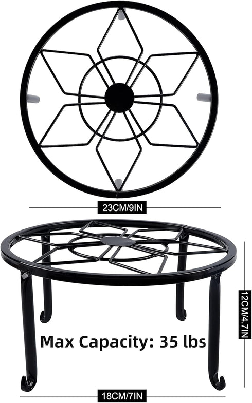 3 Pack yosager Metal Plant Stands for Flower Pot, Heavy Duty Black Iron Potted Stand Holder, Indoor Outdoor Rustproof