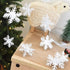 OuMuaMua Winter Christmas Hanging Snowflake Decorations, 12PCS Garland & 12PCS 3D Glittery Large White Snowflakes