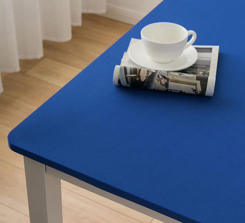 34 34 Inch Wolkemer Fitted Square Tablecloth Spandex Stretch Blue Cocktail Table Cover Elastic Edge Table Topper Cap