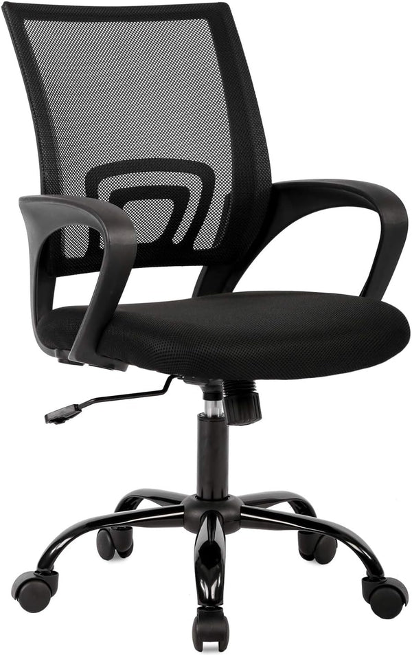 Ergonomic Office Chair, Home Desk Task Mesh Computer Chair with Lumbar Support, Adjustable Rolling Swivel