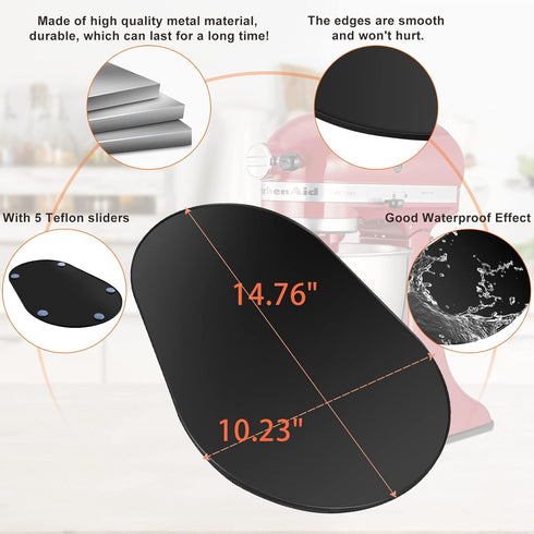 Mixer Mat Slider for KitchenAid 5-8 Qt Bowl-Lift Mixer, Metal Appliance Sliding Tray for Kitchen Aid Professional