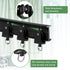 TOKPLNU Ceiling Curtain Track Accessories, Flexible Bendable Black Curtain Rail 12Ft for Ceiling Wall Mount