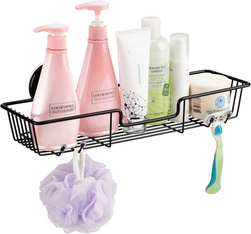 SANNO Suction Cups Shower Caddy, Rustproof Wire Basket Organizer for Kitchen Bathroom Accessories, Stainless Steel,