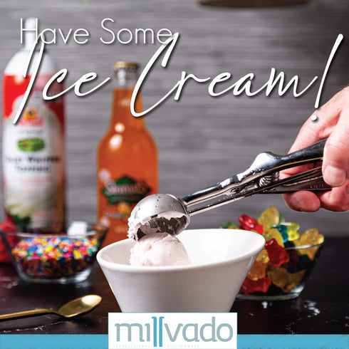Stainless Steel Ice Cream and Cookie Scoop - Spring Loaded Lever Design for Sorbet, Melon, Meatballs, Muffins